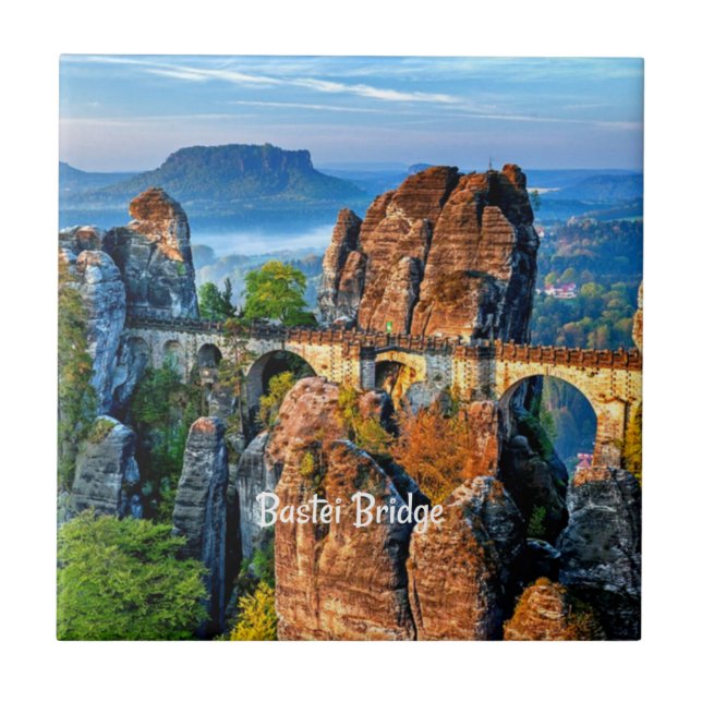 Bastei Bridge, Saxon, Switzerland Tile (Front)