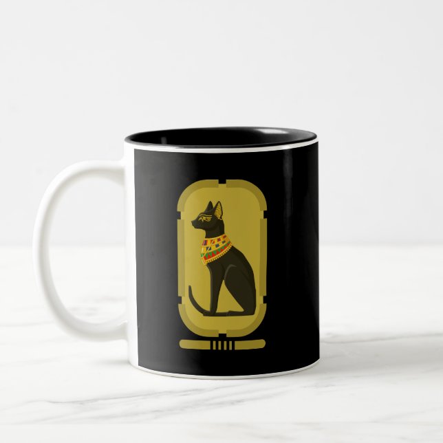 Bastet Ancient Egypt Goddess Two-Tone Coffee Mug (Left)
