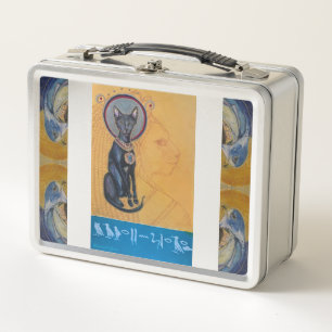 Bastet Cat Egypt Scarab Maureen Girard Metal Lunch Box