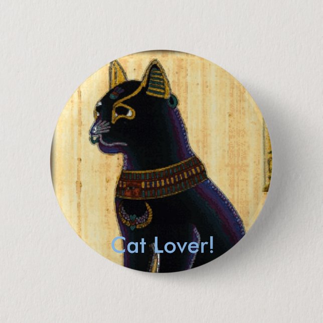 BASTET ~ Cat God 6 Cm Round Badge (Front)