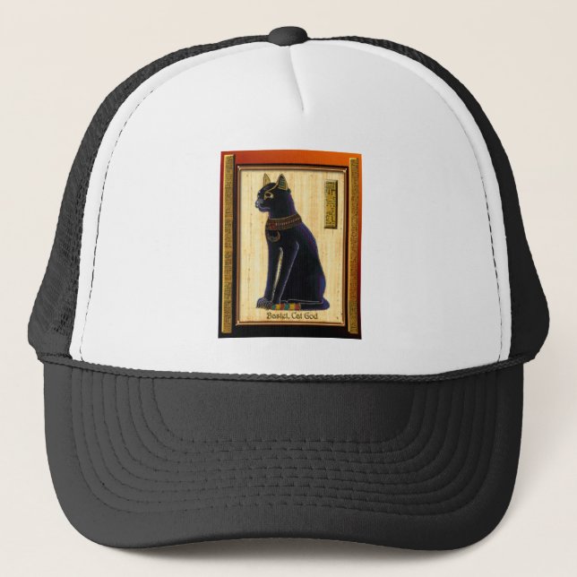 BASTET ~ Cat God Trucker Hat (Front)