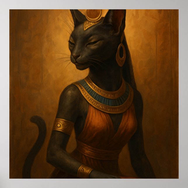 Bastet Cat Goddess Poster – Egyptian Art (Front)