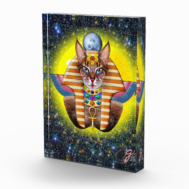Bastet Colour Illustration Acrylic Block (Right)