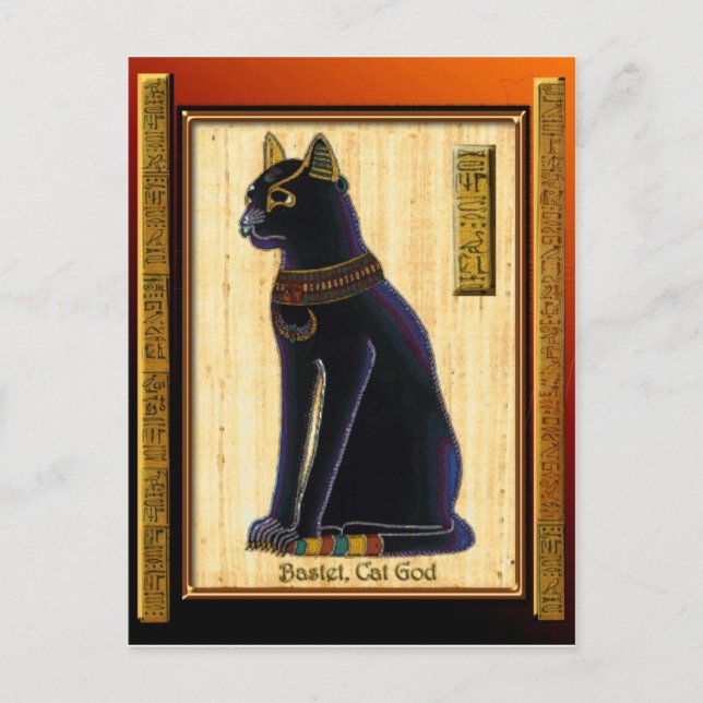 BASTET ~ Egyptian Cat God Historic Art Postcard (Front)