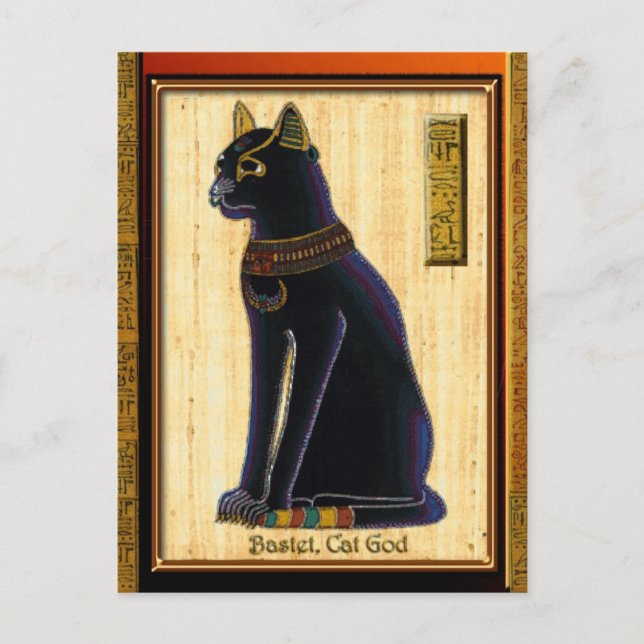 BASTET ~ Egyptian Cat God Historic Art Postcard (Front)