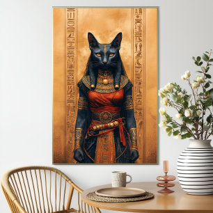 Bastet Egyptian Cat Goddess Fantasy Art Poster
