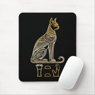 Bastet, Egyptian Cat Goddess. Name in hieroglyphs Mouse Mat