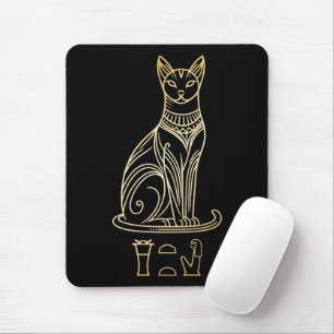 Bastet, Egyptian Cat Goddess. Name in hieroglyphs Mouse Mat