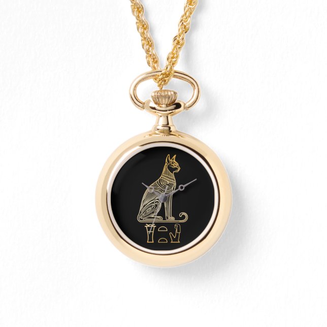 Bastet, Egyptian Cat Goddess. Name in hieroglyphs Watch (Front)