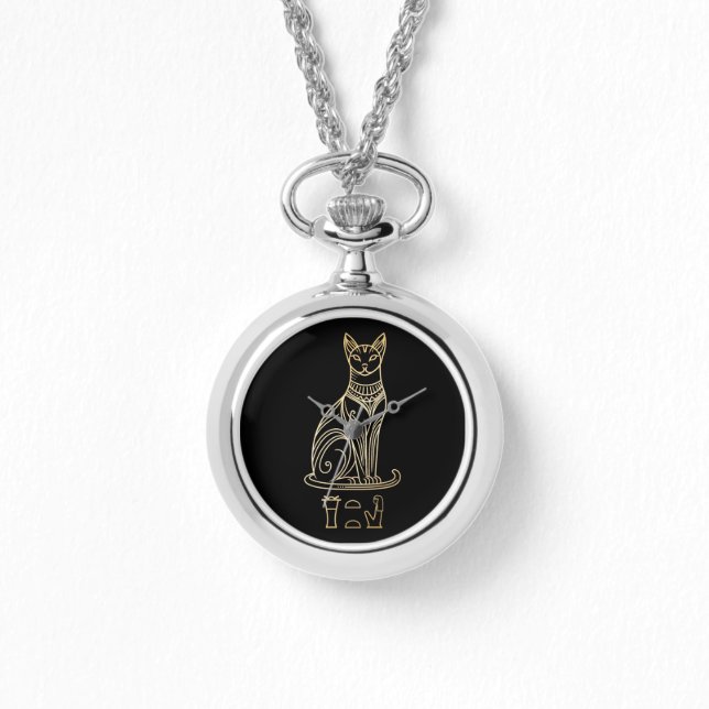 Bastet, Egyptian Cat Goddess. Name in hieroglyphs Watch (Front)