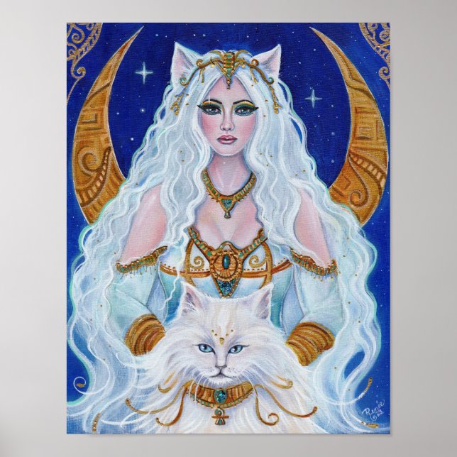 Bastet Egyptian Goddess  art by Renee Lavoie  Poster (Front)