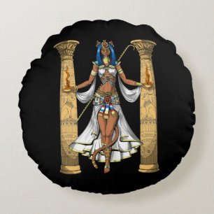 Bastet Egyptian Goddess Round Cushion