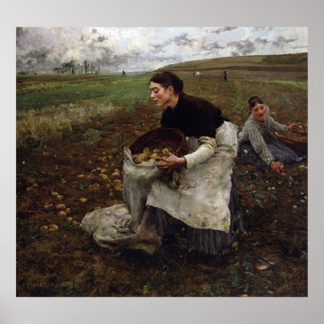 Bastien Lepage Saison d-Octobre Recolte des pommes Poster (Front)