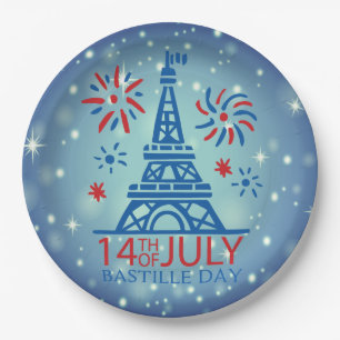 Bastille Day 14th July France French National  9" Paper Plate