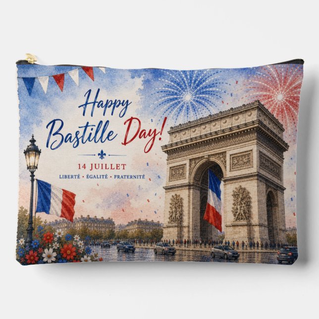 Bastille day Arc de triomphe Paris France firework Accessory Pouch (Front)