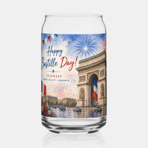 Bastille day Arc de triomphe Paris France firework Can Glass