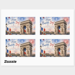 Bastille day Arc de triomphe Paris France firework Rectangular Sticker