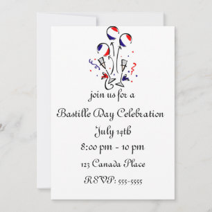 Bastille Day Balloons and Champagne Invitation