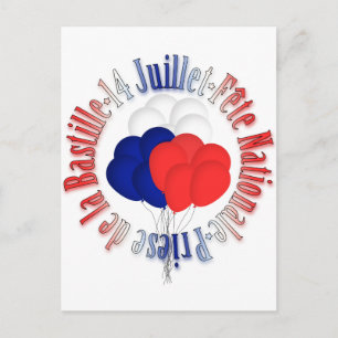Bastille Day Balloons Postcard