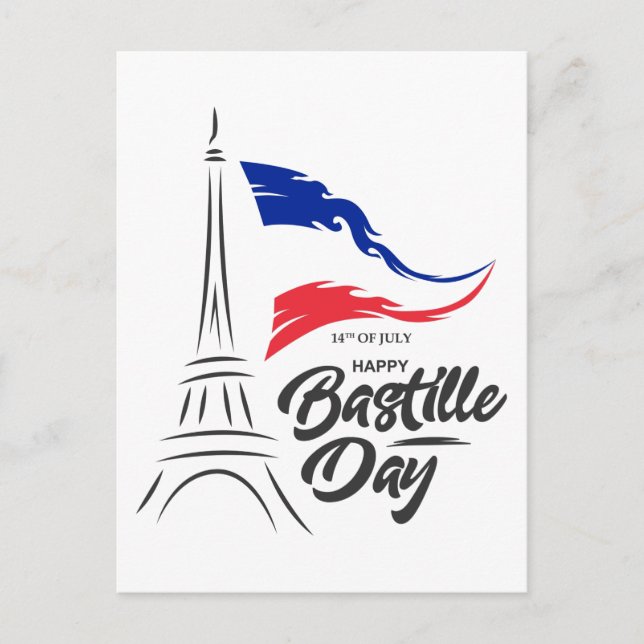 Bastille Day, Eiffel Tower T-Shirt Coffee Mug Postcard (Front)