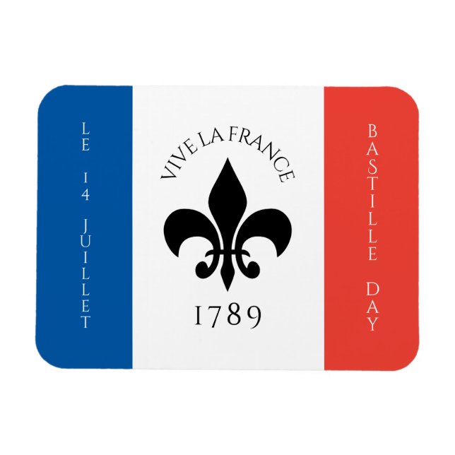 Bastille Day Fleur-de-Lis Tricolore France Flag Magnet (Horizontal)