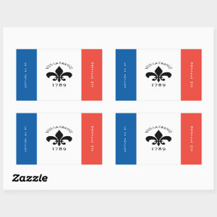 Bastille Day Fleur-de-Lis Tricolore France Flag Rectangular Sticker