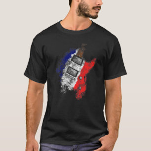 Bastille Day French Flag Electric Guitar Guitarist T-Shirt