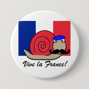 Bastille Day French Snail in a Beret 7.5 Cm Round Badge