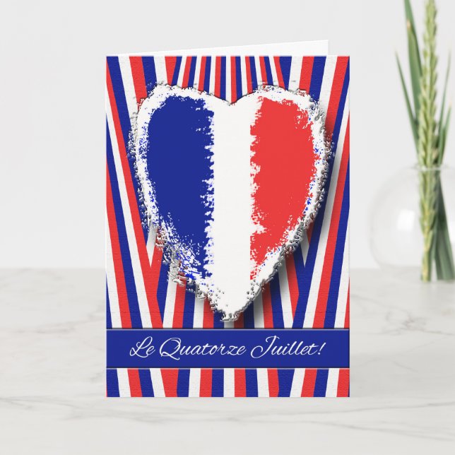 Bastille Day Greeting Card in French (Front)