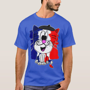 Bastille Day Happy 14th July Cat French Flag T-Shirt