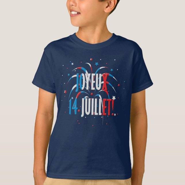 Bastille Day Joyeux 14 Juillet T-Shirt (Front)