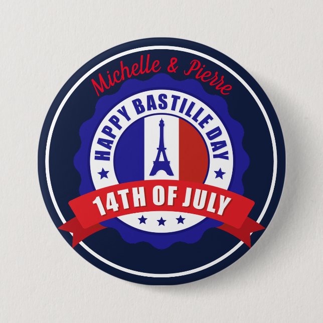 Bastille Day July 14th Celebration  7.5 Cm Round Badge (Front)
