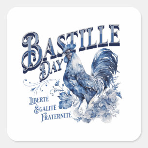 Bastille Day Rooster Square Sticker