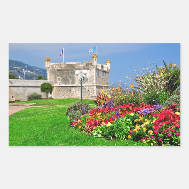 Bastion of Menton in France Rectangular Sticker (Front)