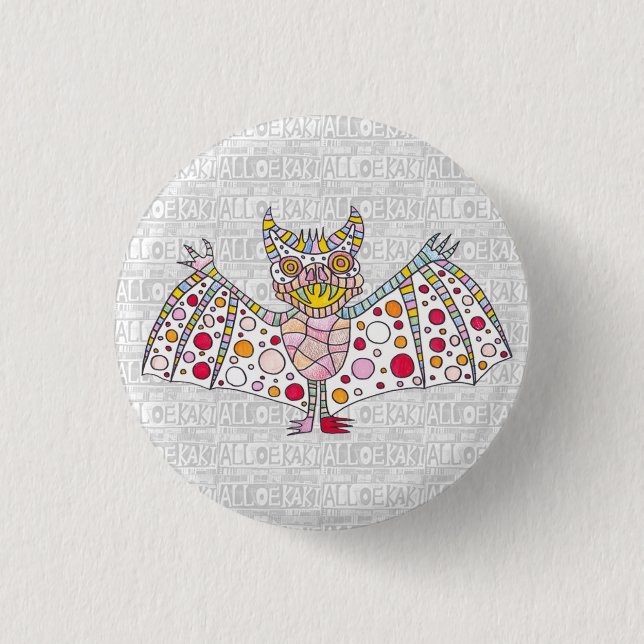 Bat 3 Cm Round Badge (Front)