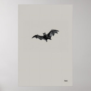BAT A3 A4 Matte Fine Art Print. Vintage Victorian Poster