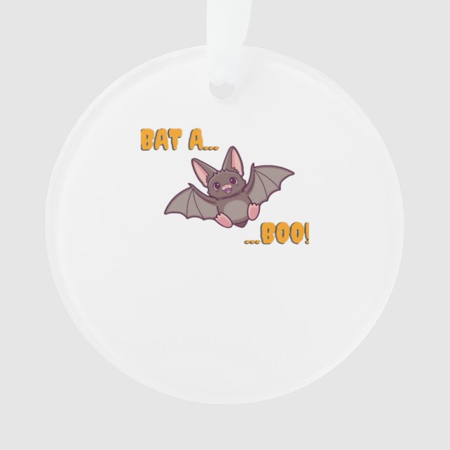 Bat A Boo Cute Bat Ornament (Front)