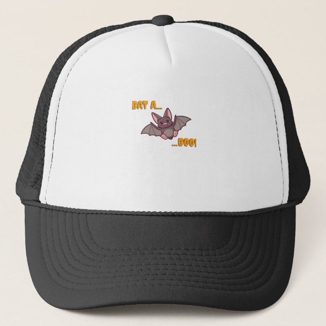 Bat A Boo Cute Bat Trucker Hat (Front)
