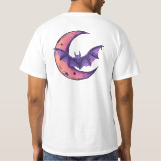 Bat and Moon Graphic T-Shirt – Front and Back Desi