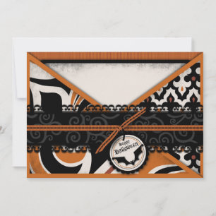 Bat and Wacky Halloween Print Invitation