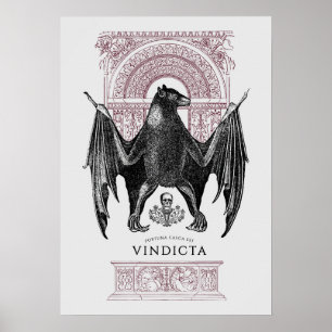 Bat Animal Mandala Door  Poster