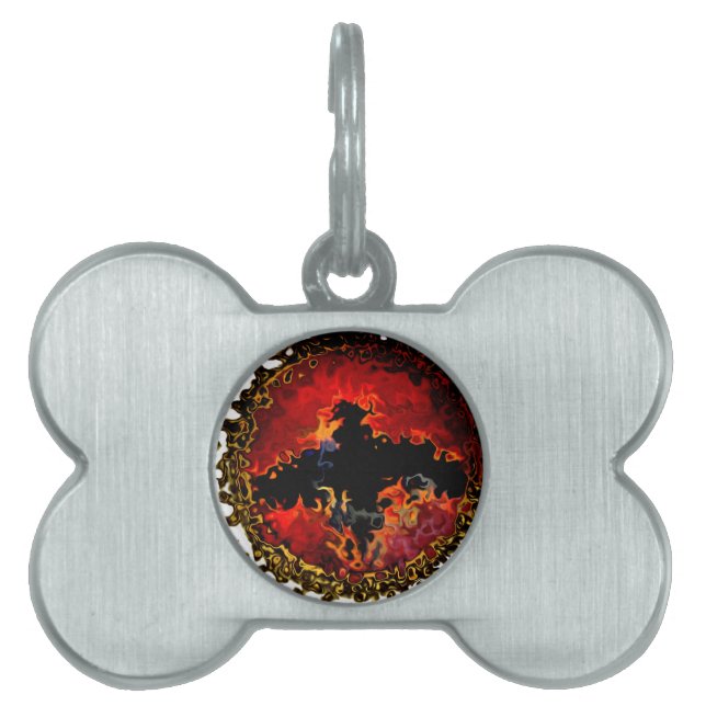 Bat Art Spooky Animal Pet Tag (Front)