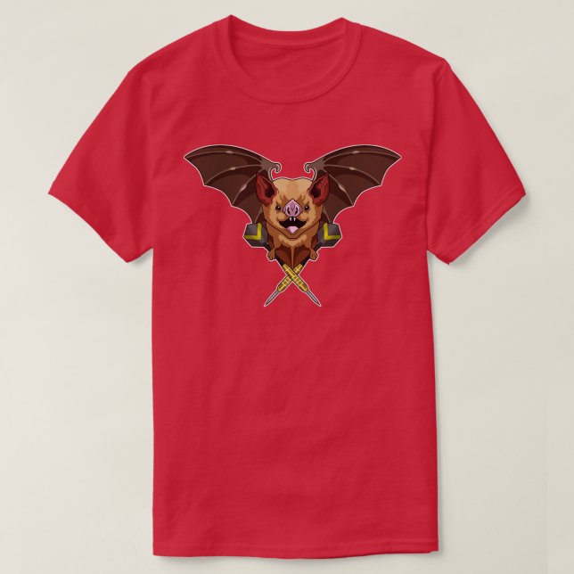 Bat at Darts with Dart T-Shirt (Design Front)