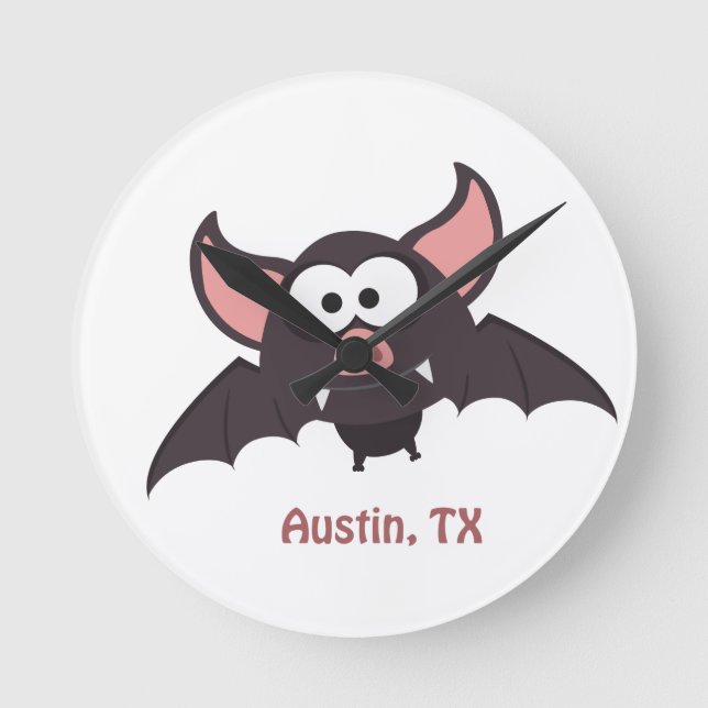 Bat - Austin, Texas Round Clock (Front)