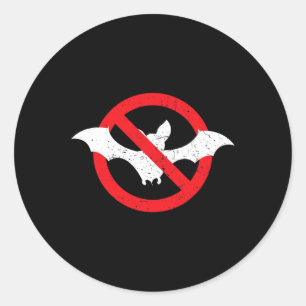 Bat Ban Halloween Vampire Spooky Classic Round Sticker