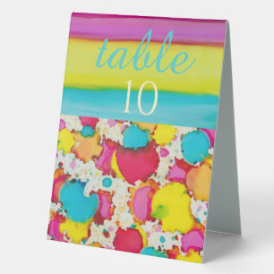 Bat Bar Mitzvah Colourful Confetti Table Tent Sign