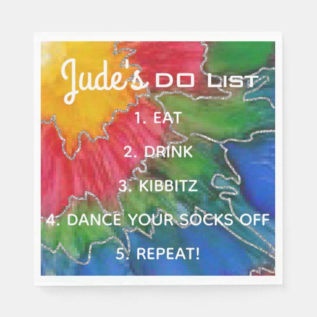 Bat Bar Mitzvah Elegant Colours Napkins (Front)