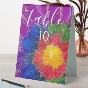 Bat Bar Mitzvah Table Tent Sign Colourful Inks