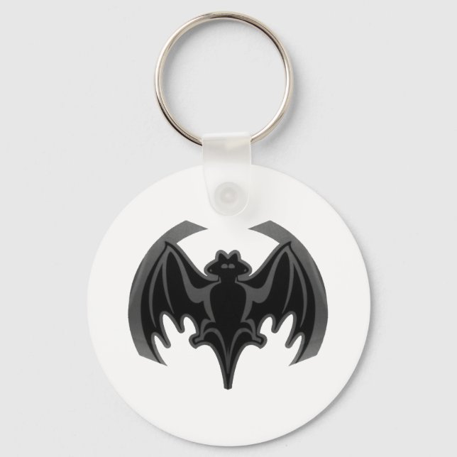 Bat Black Inv The MUSEUM Zazzle Gifts Key Ring (Front)