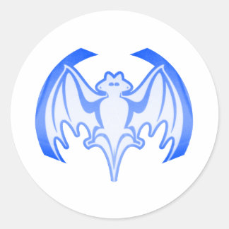Bat Blue Inv The MUSEUM Zazzle Gifts Classic Round Sticker